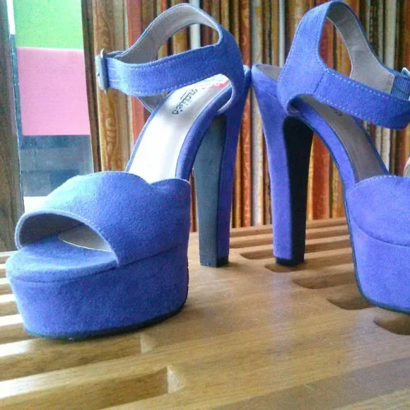 Candie's Shoes Candies Periwinkle Blue Platform Heels Shoes - Main Image